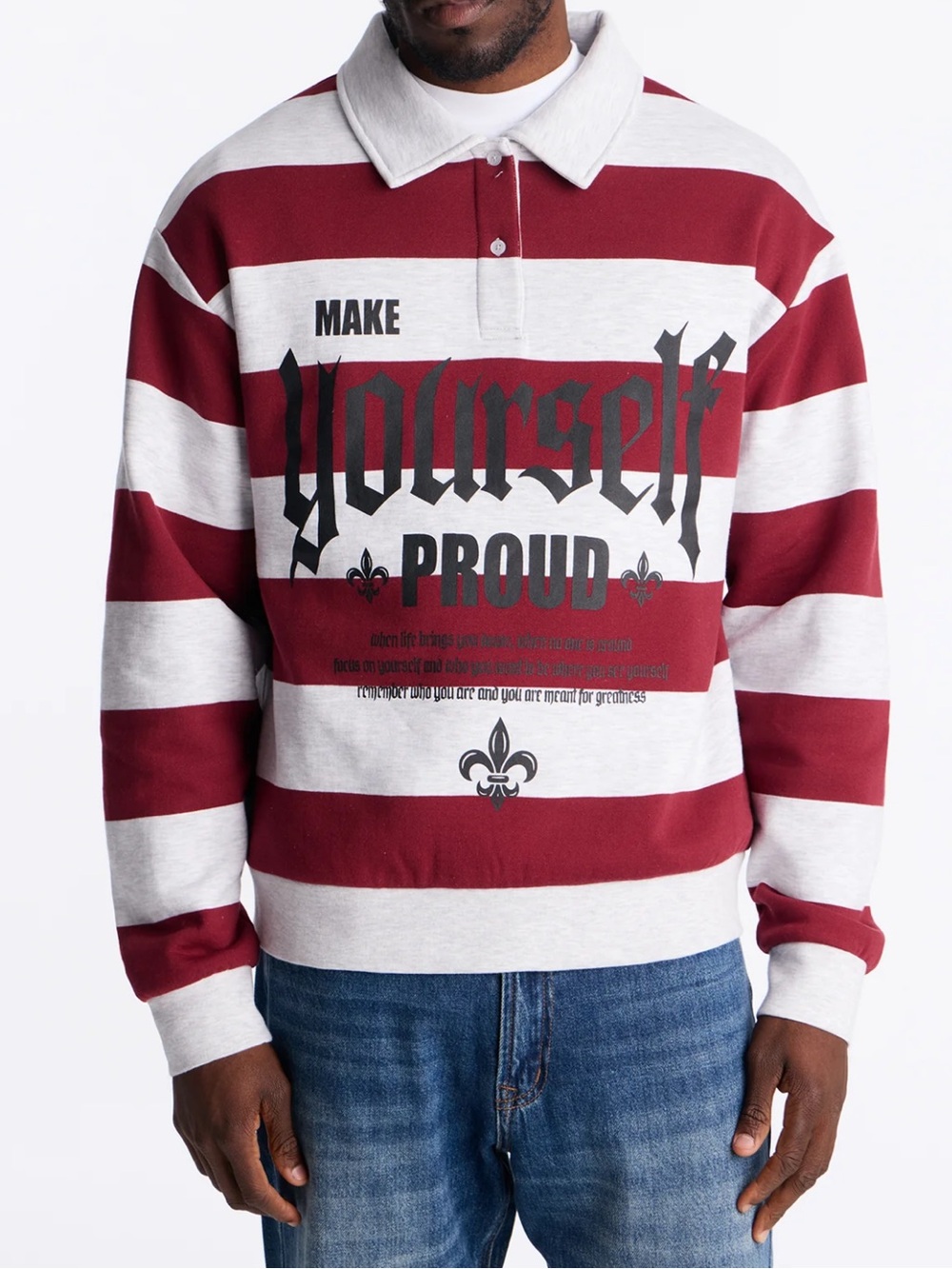 NEW Nova men Make Yourself Proud Stripe Fleece Polo size: XL